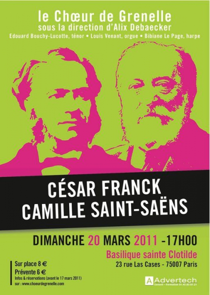 Concert “César Franck et Camille Saint-Saëns” le 20 mars 2011